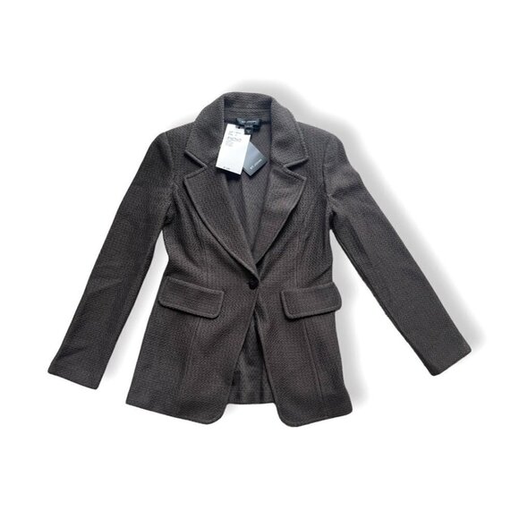 St. John Knitted Brown One Button Classic Blazer Size 6 / 04